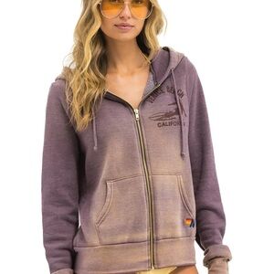 Aviator Nation Venice Surfer Zip Hoodie - Faded Mocha